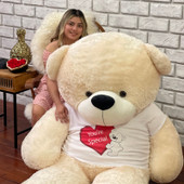 Huge 7ft Vanilla Cream Giant Teddy Brand Teddy Bear gift Wearing You Are Special T-shirt