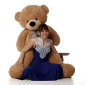 5ft Life Size Teddy Bear Shaggy Cuddles soft amber brown fur