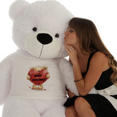 5ft Adorable White Christmas Teddy Bear Gift From Giant Teddy Brand