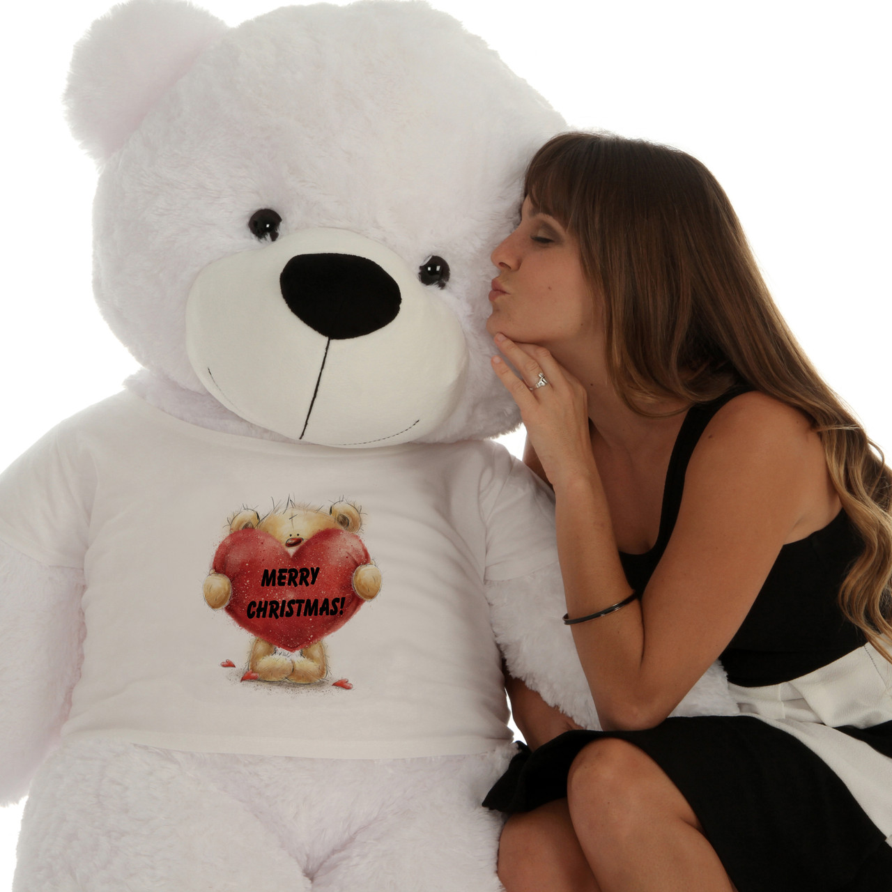 5ft Adorable White Christmas Teddy Bear Gift From Giant Teddy Brand
