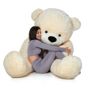 Biggest Giant Teddy Bear! 7 Foot Tall Vanilla Cream Cozy Cuddles