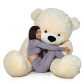 Biggest Giant Teddy Bear! 7 Foot Tall Vanilla Cream Cozy Cuddles
