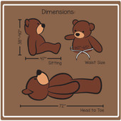 Dimensions for 6ft Sunny Cuddles