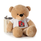 Giant 6 Foot Life Size Teddy Bear with Custom Photo T-shirt