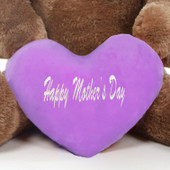 Happy Mothers Day-Lilac Heart Pillow