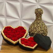 Long Lasting Preserved Roses in Diamond Heart Box from Studio De La Rose