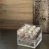 Small Acrylic Box with Drawer - 9 Ivory Roses