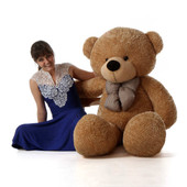 60in best Life Size Teddy Bear Shaggy Cuddles soft amber brown fur