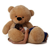 Life Size Amber Brown Teddy Bear Shaggy Cuddles 72in