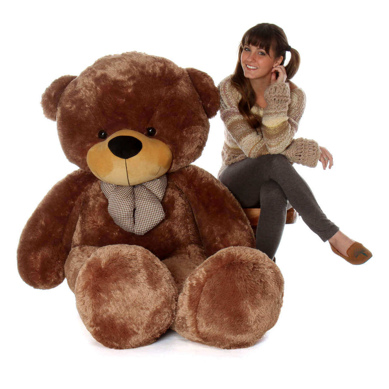Life Size Mocha Brown Teddy Bear Sunny Cuddles 72in