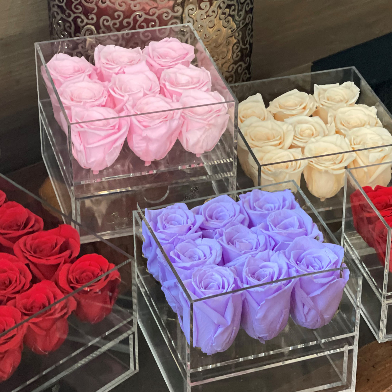 Luxury Preserved Roses In Acrylic Box From Studio De La Rose