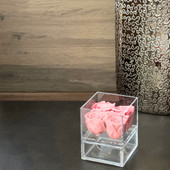 Mini Acrylic Box with Drawer - 4 Pink Roses